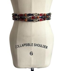 Vintage The Limited Beaded Whimsigoth Leather Belt: Witchcore, Boho
